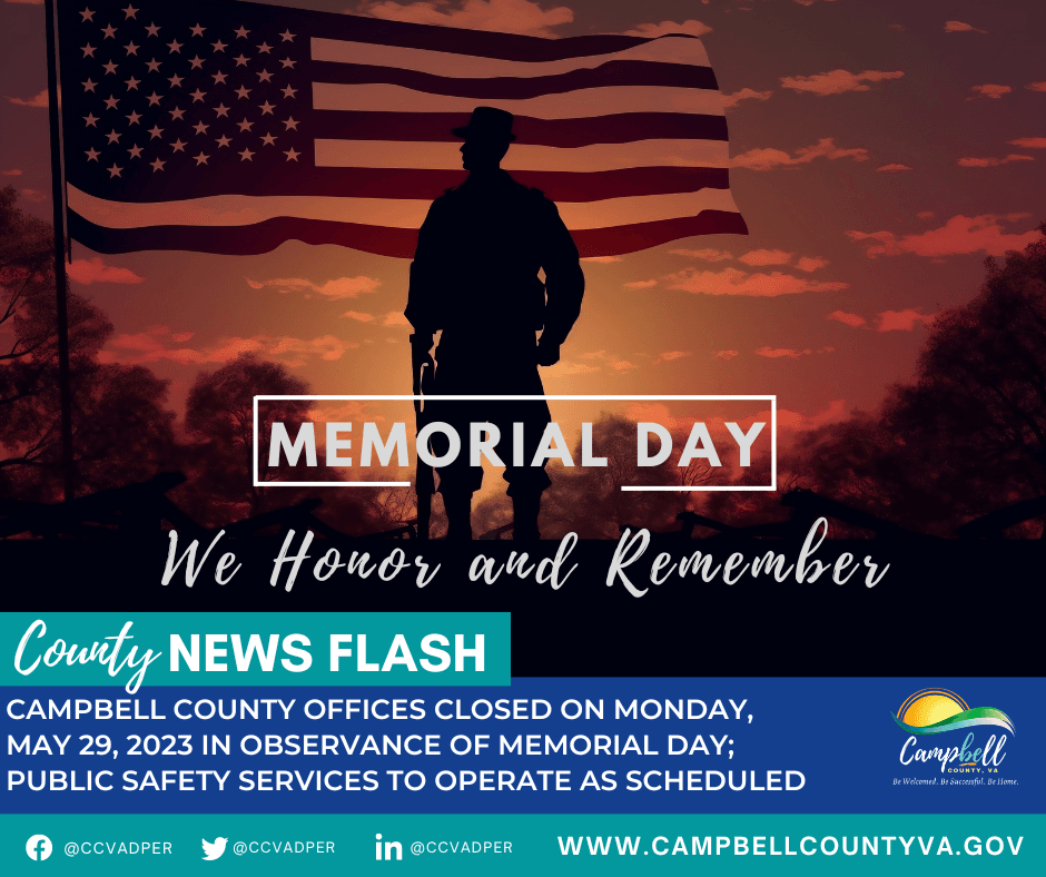CCVA News Item Memorial Day Closing